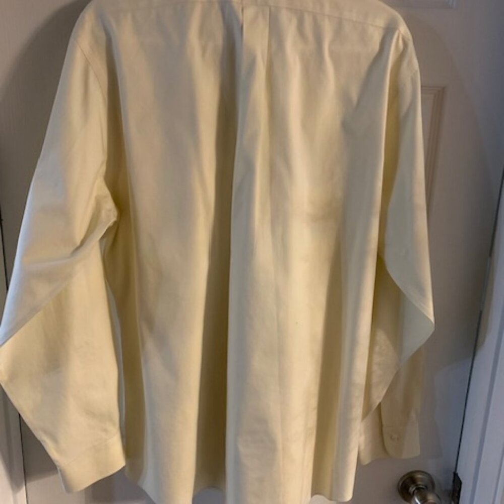 Brooks Brothers SLIM FIT -Non Iron- Dress Shirt Size 17- 35 Pale Yellow - Picture 3 of 6